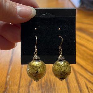 Vintage-Style Murano Glass Drop Earrings - Gold
Foil Swirl Design